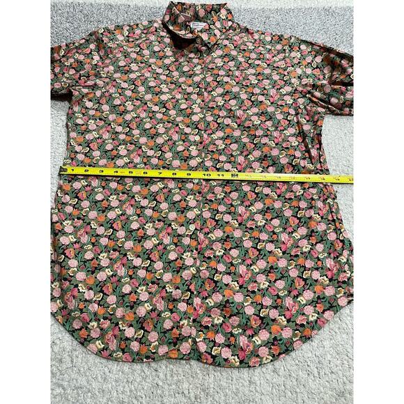 VTG Hathaway Women's Size 14 Button Up Floral Shirt Pink Green 100% Cotton - Picture 3 of 9